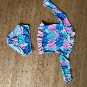 Ruffle butts rashguard family matching swim suit
